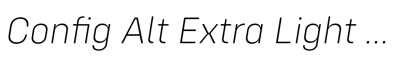 Config Alt Extra Light Italic